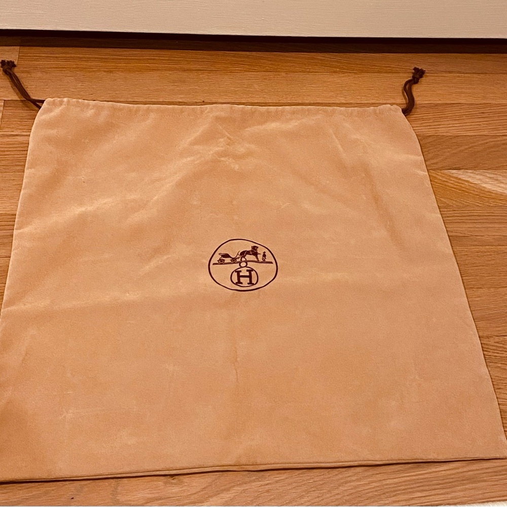 Hermès Tan Velvet Dust Bag 17,5”x17,5”